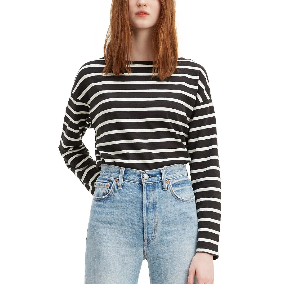 Levi's Women's Cora Cotton Sailor T-Shirt Black Size Medium