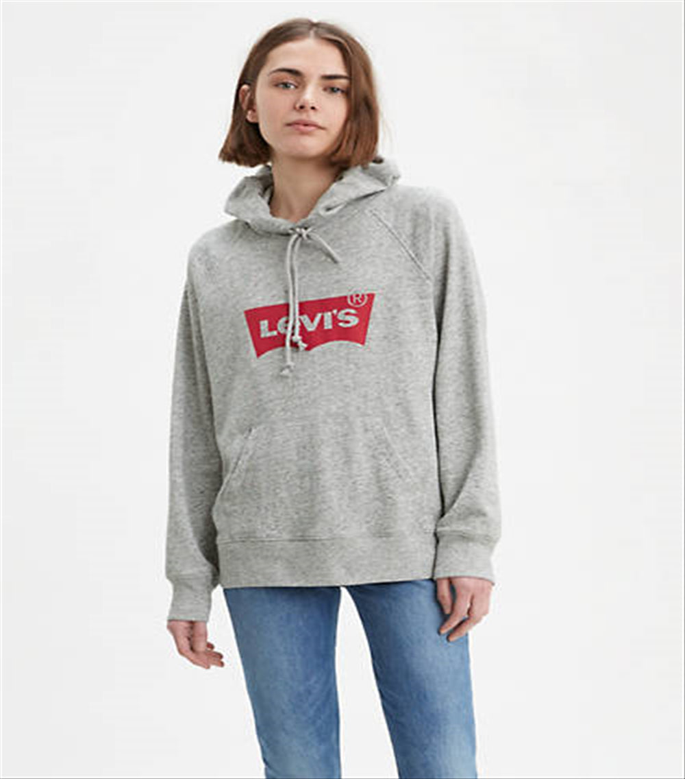 Levi's Women's Cotton Logo Graphic Sweatshirt Gray Size Medium