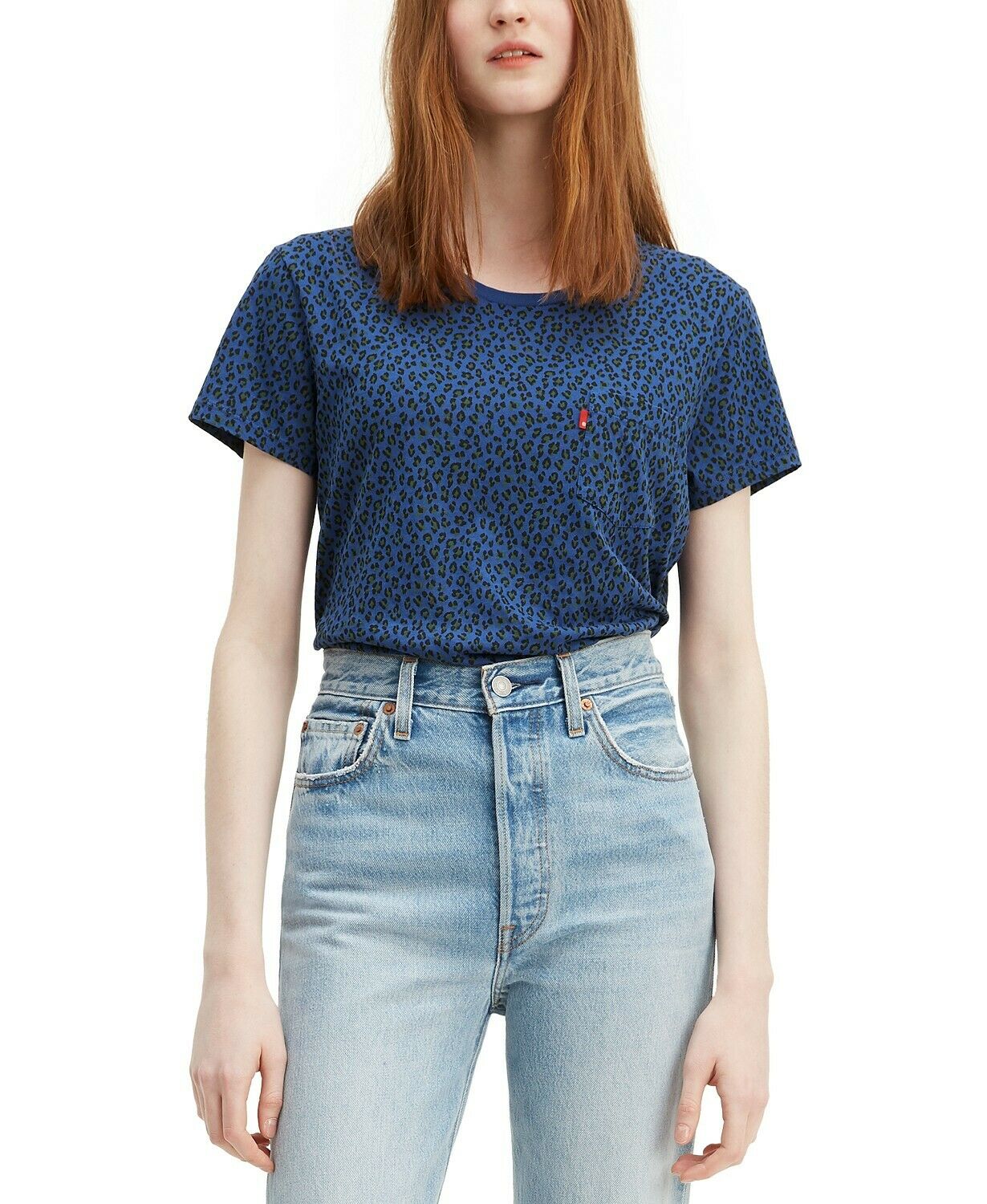 Levi's Women's Cotton Printed Perfect T-Shirt Navy Size X-Large