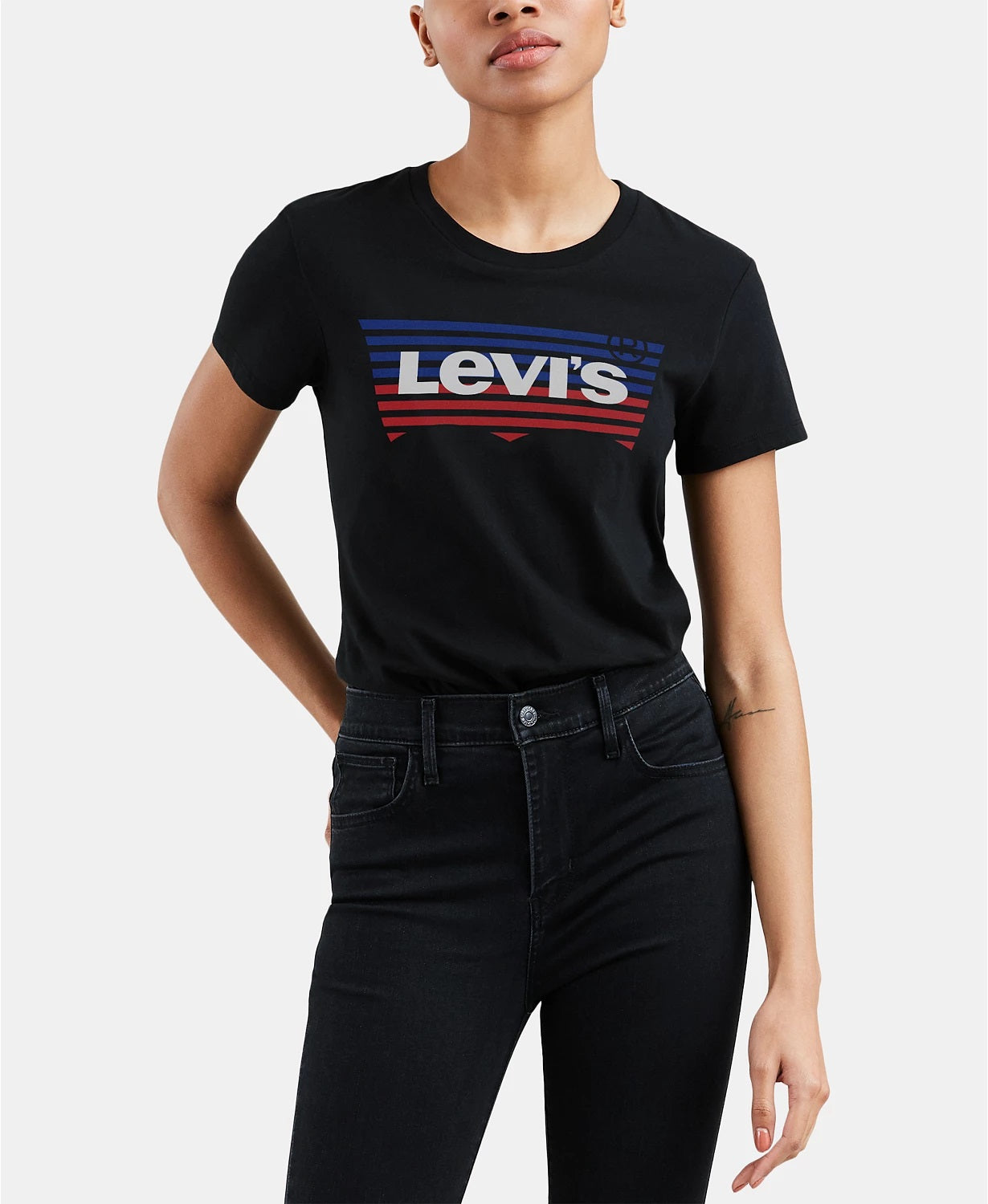 Levi's Women's Cotton The Perfect Tee 2.0 Logo Graphic T-Shirt Black Size X-Large