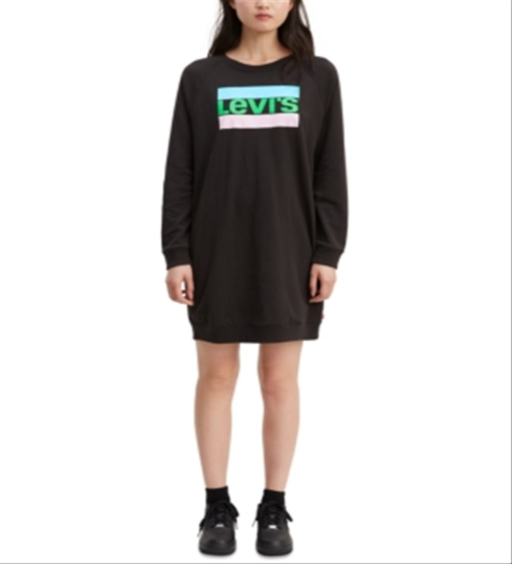 Levi's Women's Crew Sweatshirt Dress Black Size Small