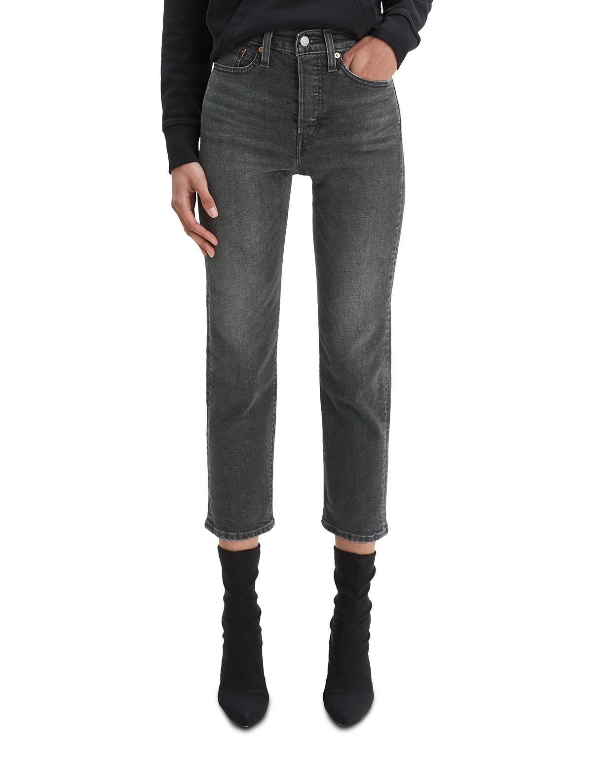 Levi's Women's Cropped Button Fly Jeans Gray Size 29