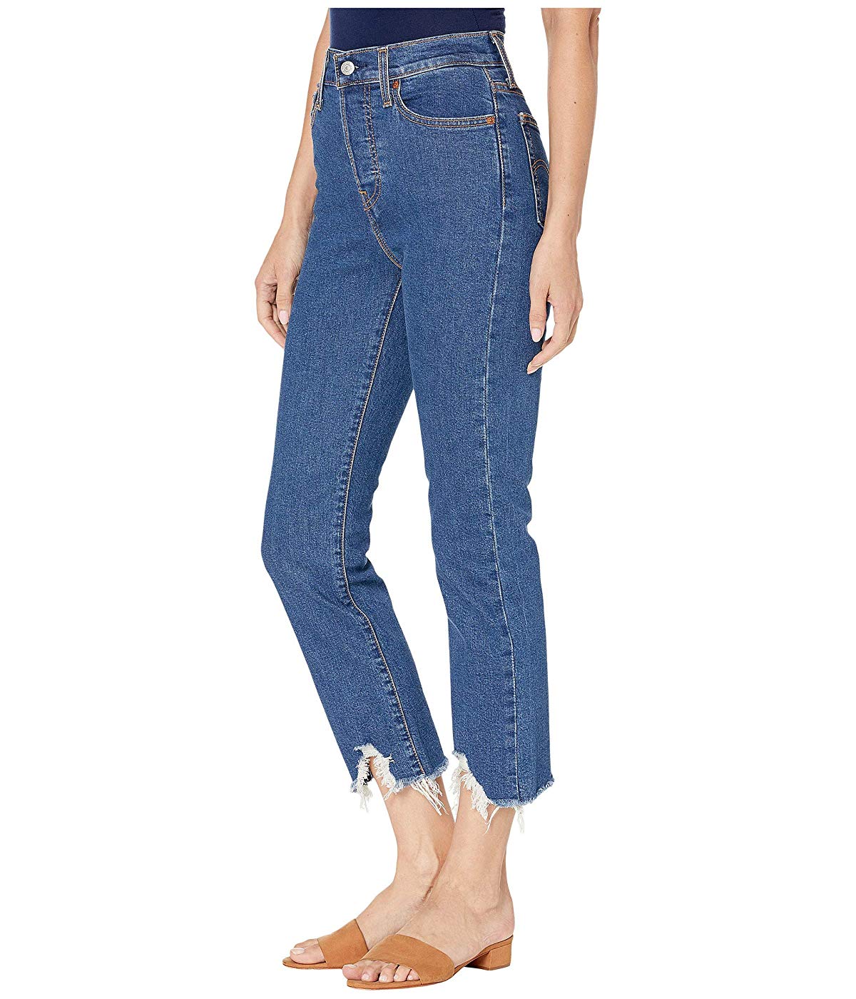 Levi's Women's Distressed Cropped Jeans Blue Size 27X26
