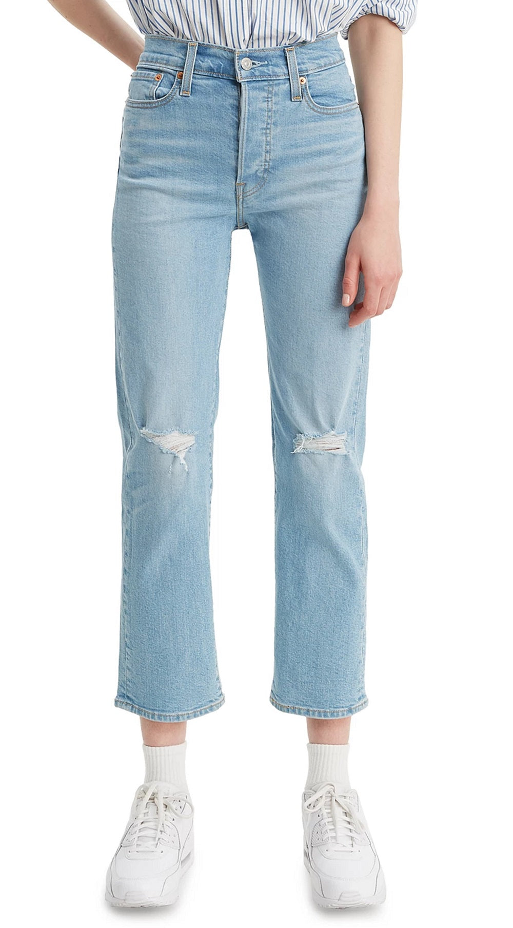 Levi's Women's Distressed Cropped Jeans Blue Size 28