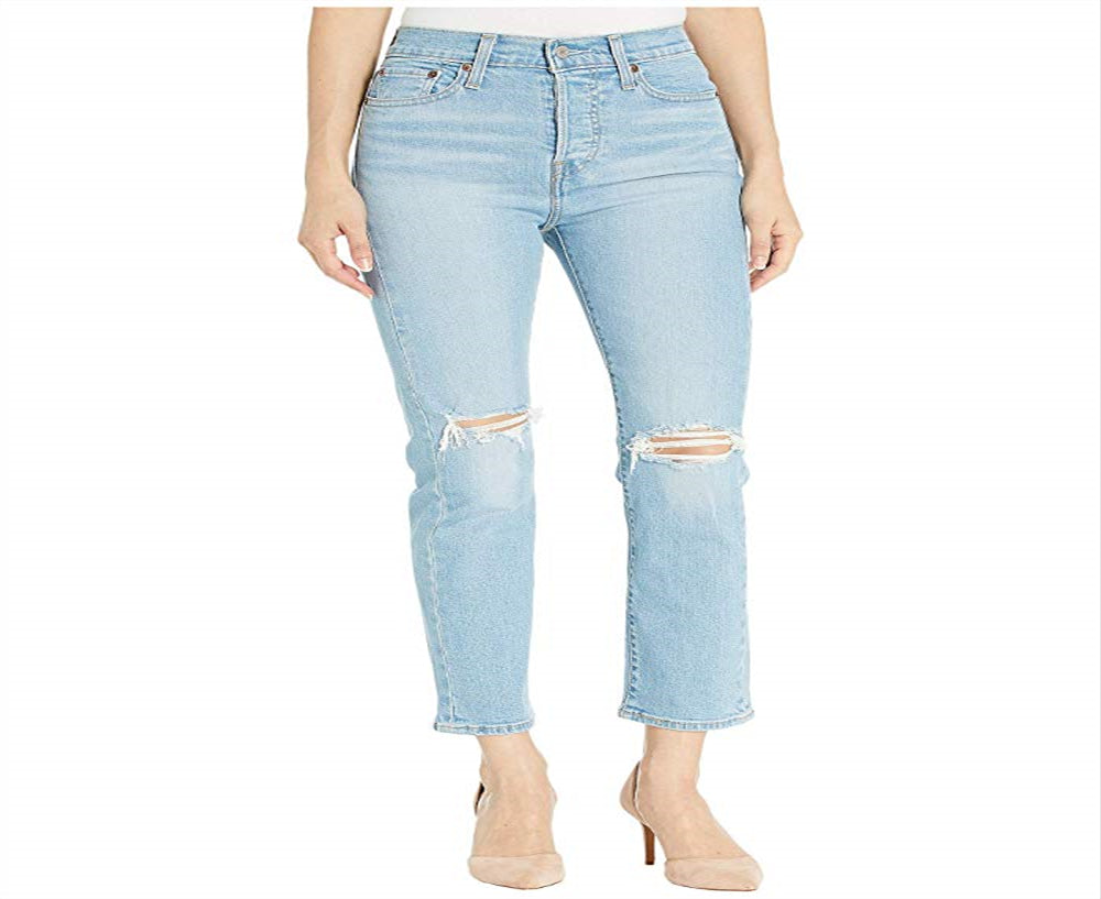 Levi's Women's Distressed Cropped Jeans Blue Size 50X42