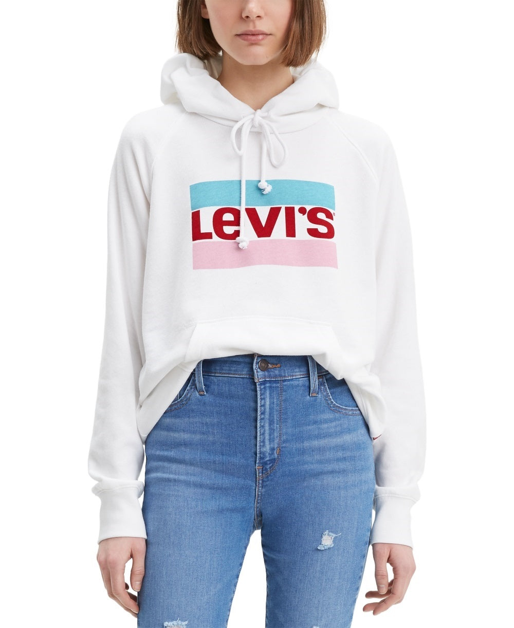Levi's Women's Graphic Sport Hoodie White Size Large