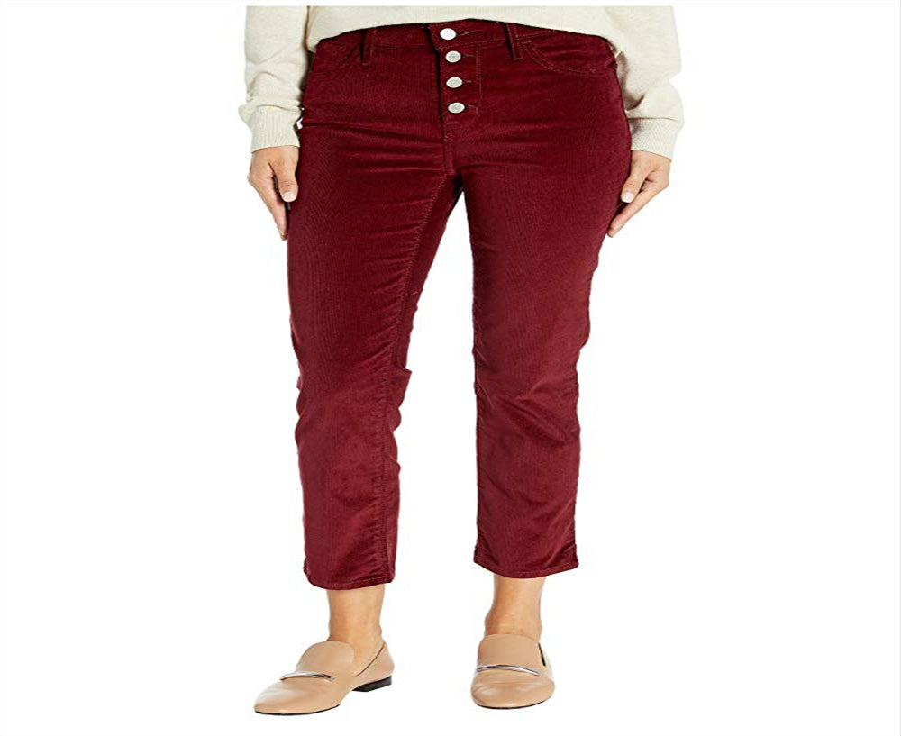 Levi's Women's High Rise Button Fly Corduroy Pants Wine Size W29