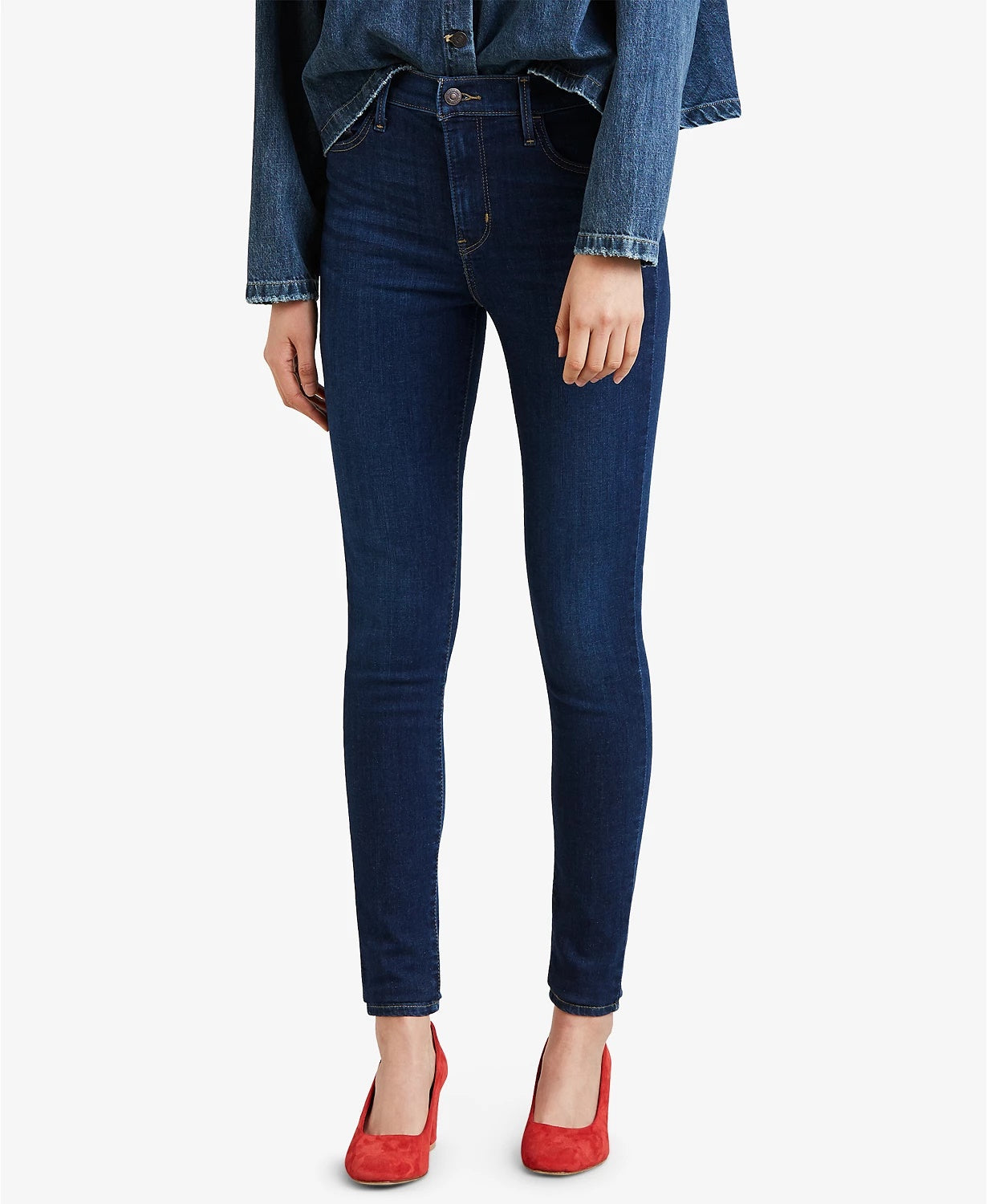 Levi's Women's High Rise Super Skinny Jeans In Long Length Blue Size 27