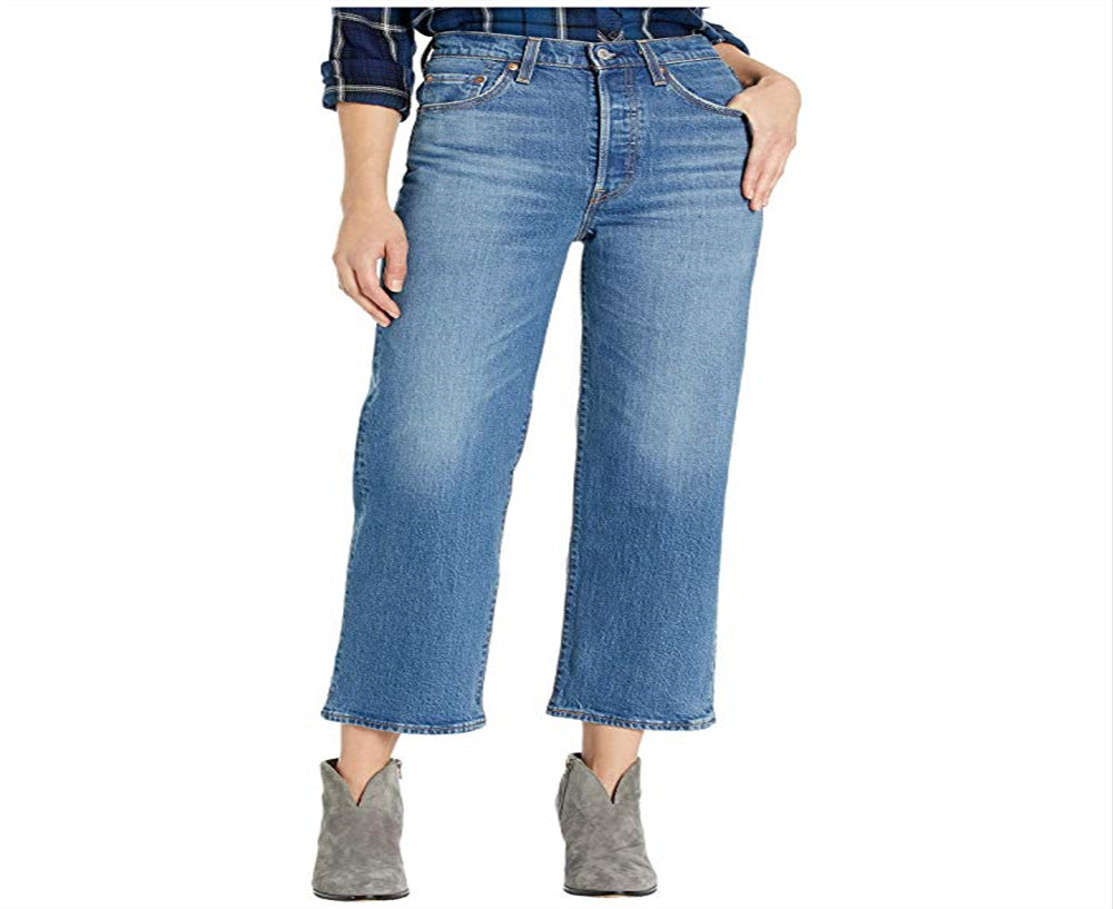 Levi's Women's High Waisted Straight Leg Ankle Jeans Blue Size 28
