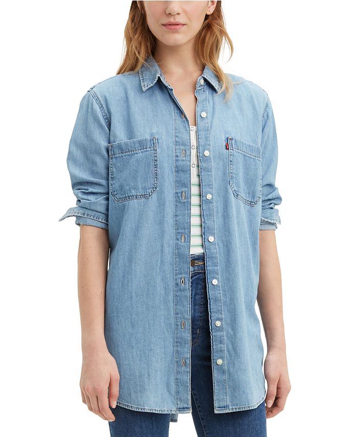 Levi's Women's Lenin Cotton Denim Tunic Blue Size XS