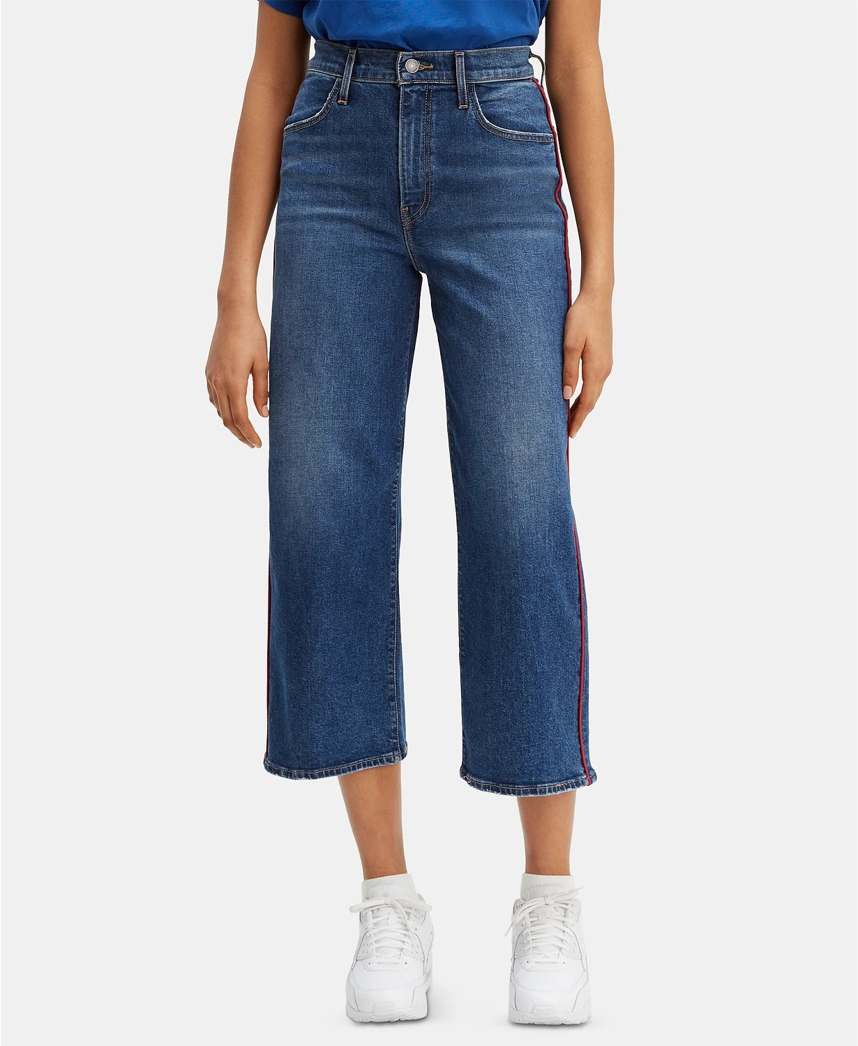 Levi's Women's Mile High Cropped Wide-Leg Jeans Navy Size 50X41