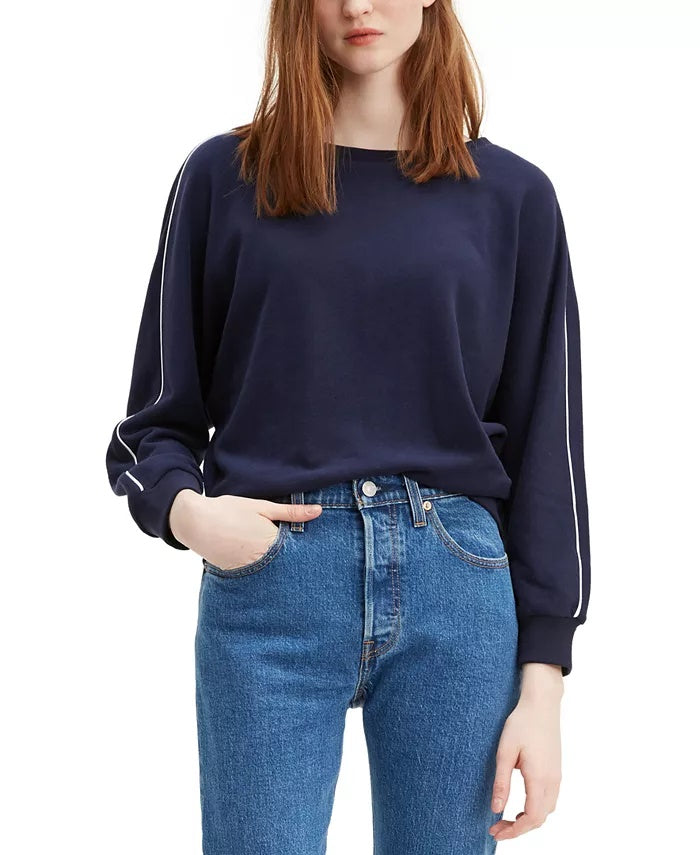 Levi's Women's Natalie Crewneck Sweatshirt Navy Size X-Small