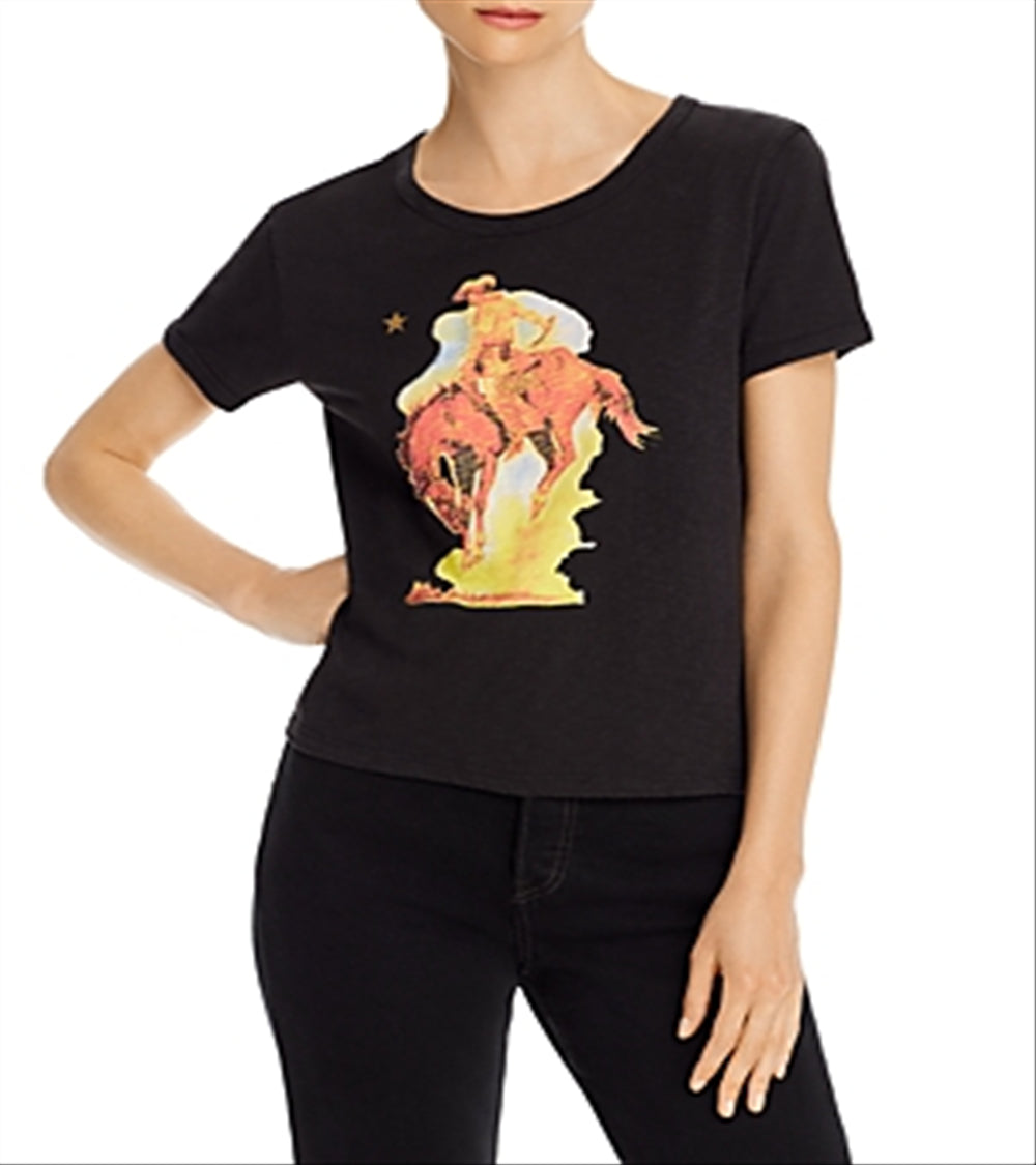 Levi's Women's Ringer Surf Linen Blend Graphic T-Shirt Black Size S