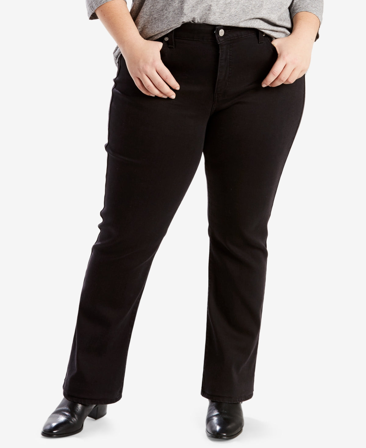 Levi's Women's Trendy Plus Classic Straight Leg Jeans Black Size 16
