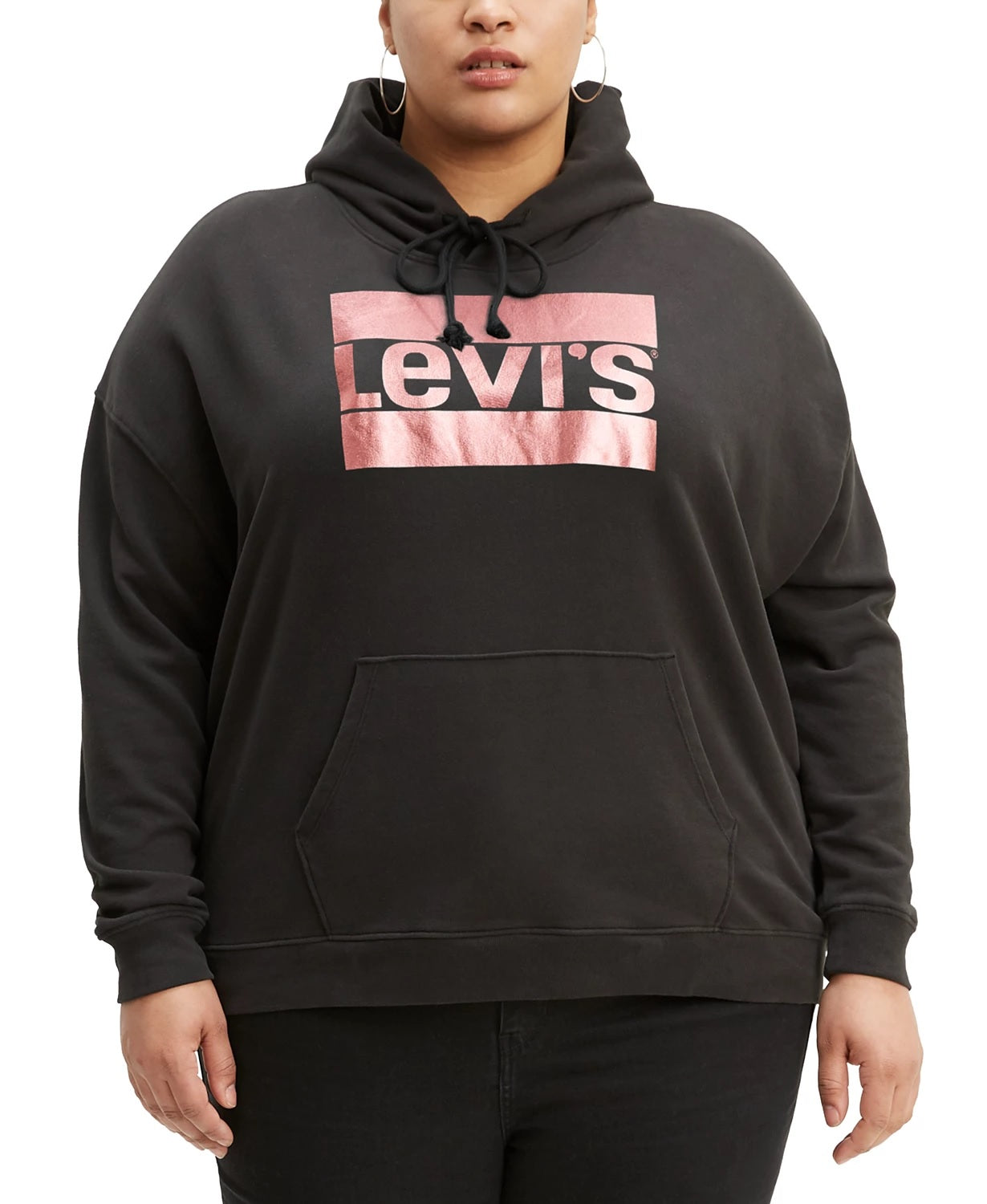 Levi's Women's Trendy Plus Logo Hoodie Black Size 1X