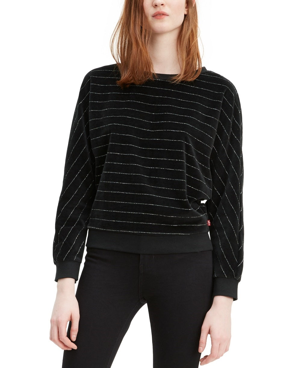 Levi's Women's Velour Dolman Sleeve Top Black Size Large