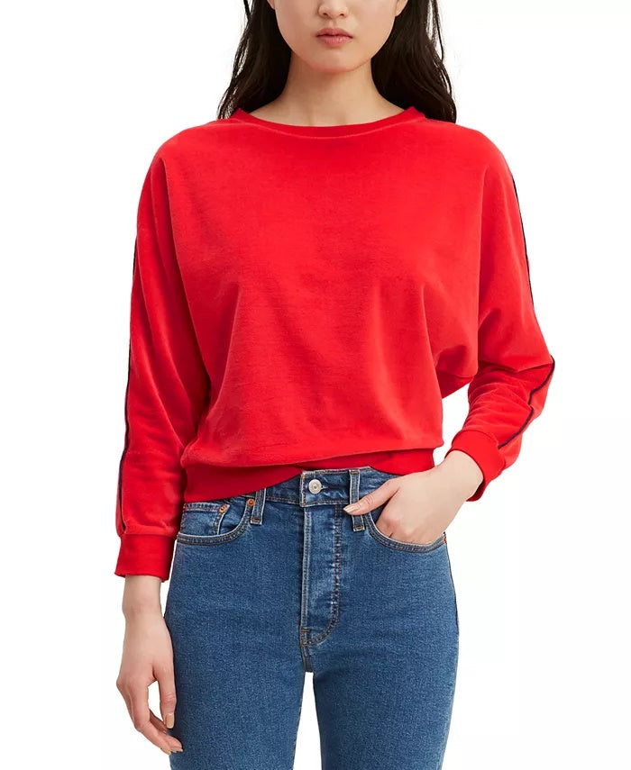 Levi's Women's Velour Dolman-Sleeve Top Red Size Large