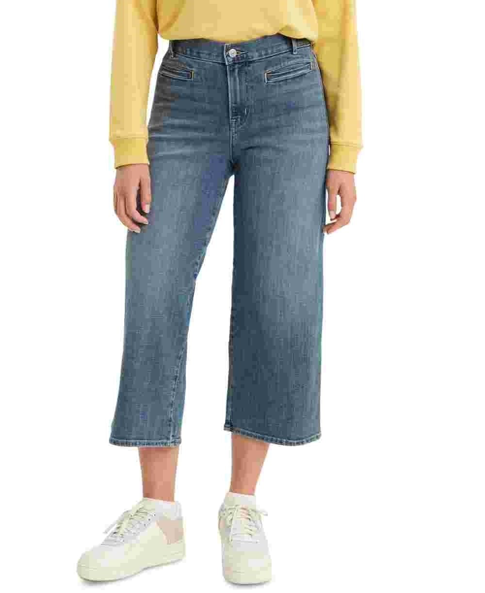 Levi's Women's Wide Leg Cropped Jeans Blue Size 12