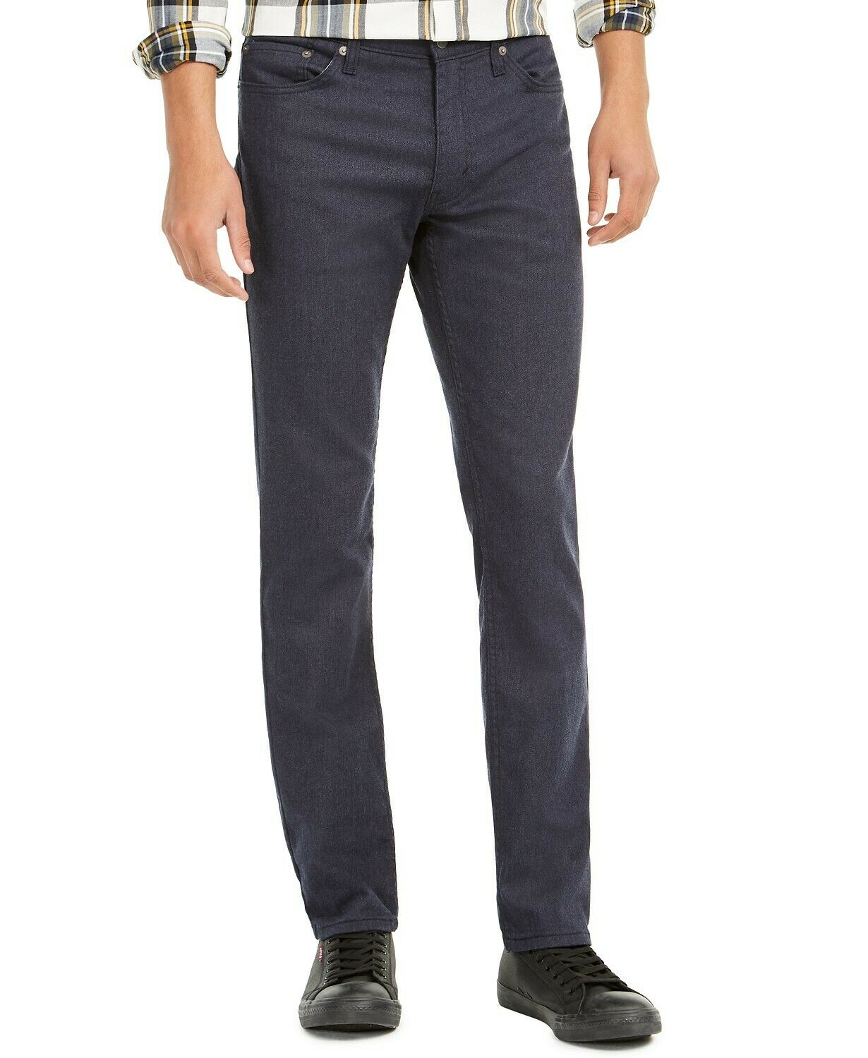 Levis Men's 511 Slim-Fit Stretch Flannel Jeans Black Size 33X34