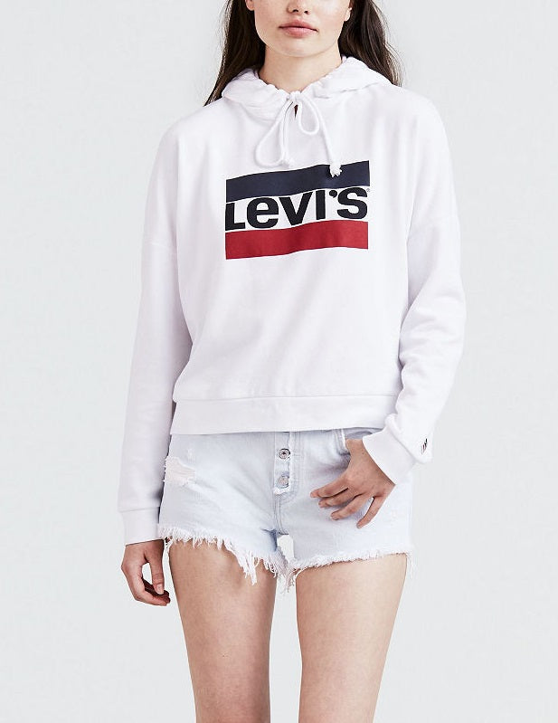 Levis Women's Graphic Track Hoodie Sports White Size X-Large