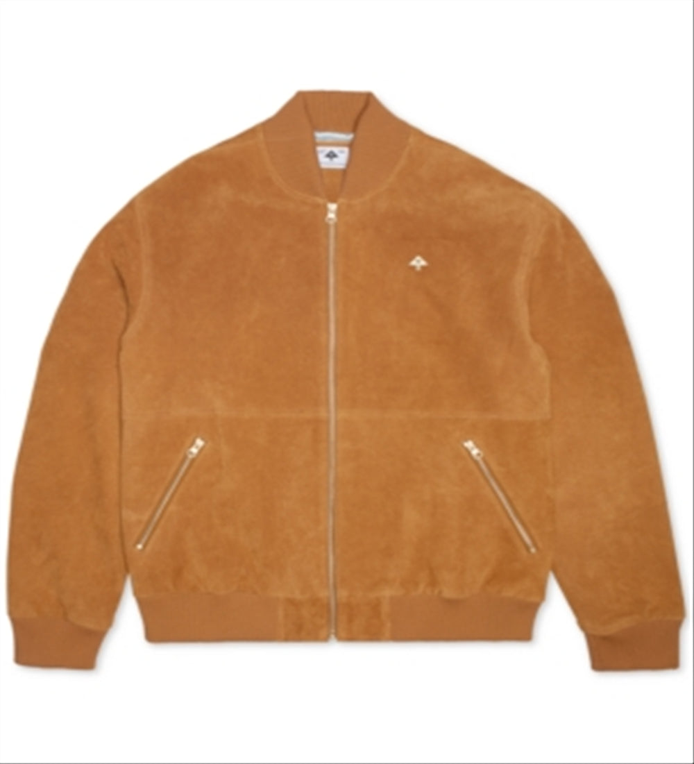 LRG Men's Animal Planet Suede Bomber Jacket Brown Size Small