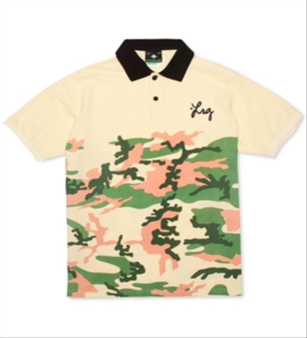 Lrg Men's Camo Fade Polo Shirt Yellow Size Medium