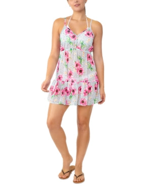Miken Junior's Floral Print Cover up Swimsuit Multi Floral Size Small