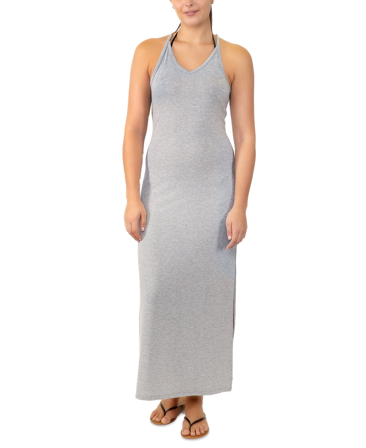 Miken Junior's Racerback Maxi Cover Up Swimsuit Gray Size Large