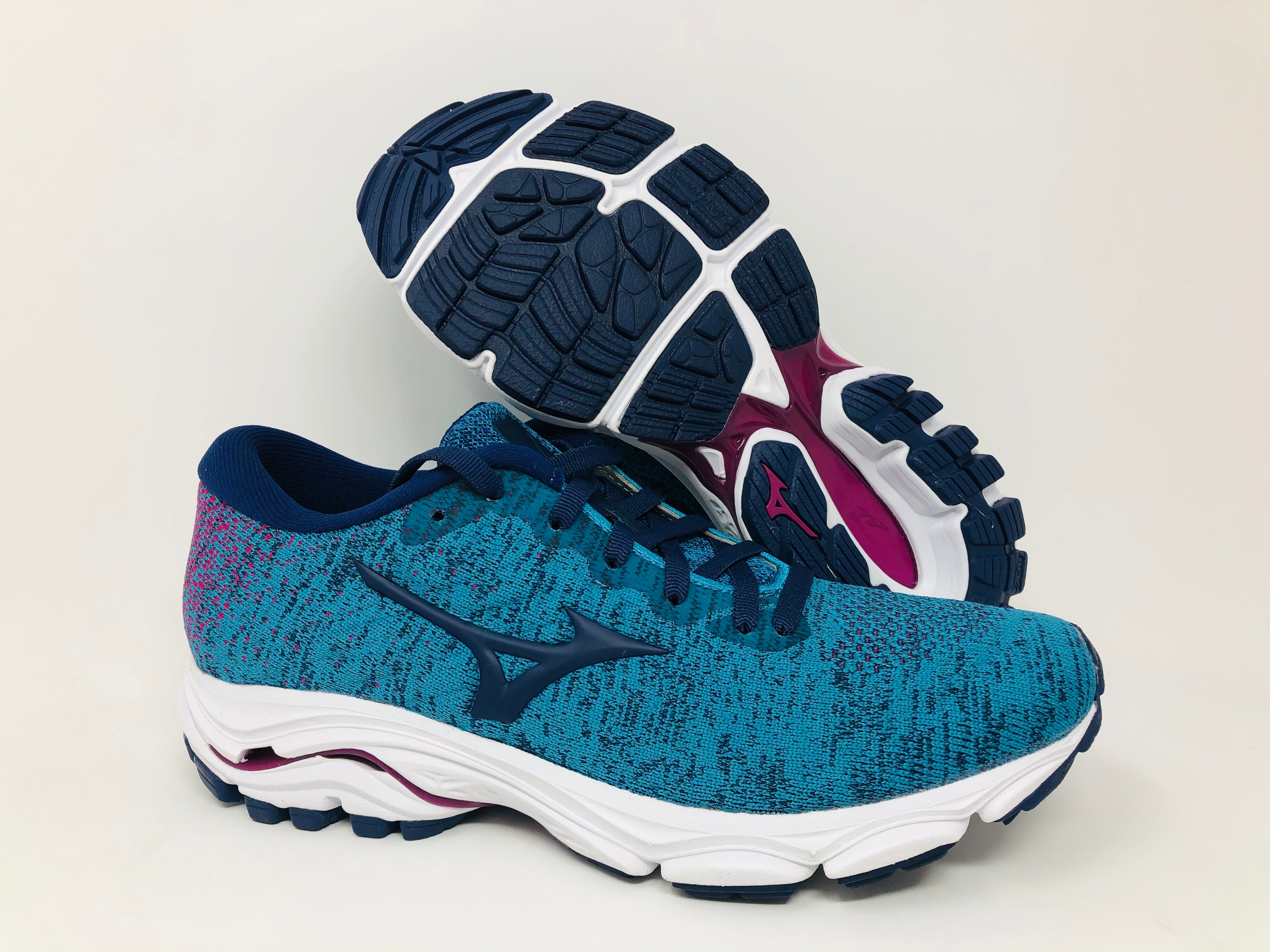 Mizuno Women's Wave Inspire 16 Knit Running Shoe Enamel/Medieval