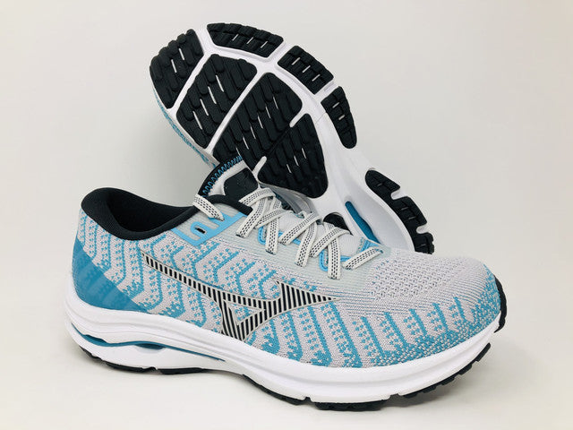 Mizuno Women's Wave Rider 24 Knit Running Shoe Nimbus Cloud/Phantom Size 6 B(M) Us