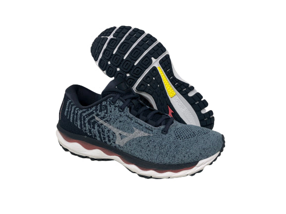 Mizuno Women's Waveknit 3 Running Shoe Citadel/Vapor Blue Size 6.5 B(M) US