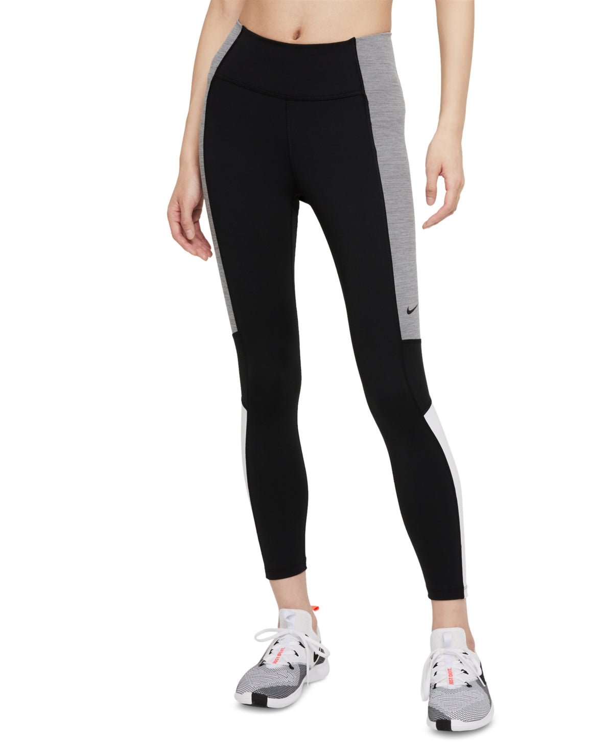 Nike Women's Color Block Mid Rise 7/8 Tights Black Size 2X