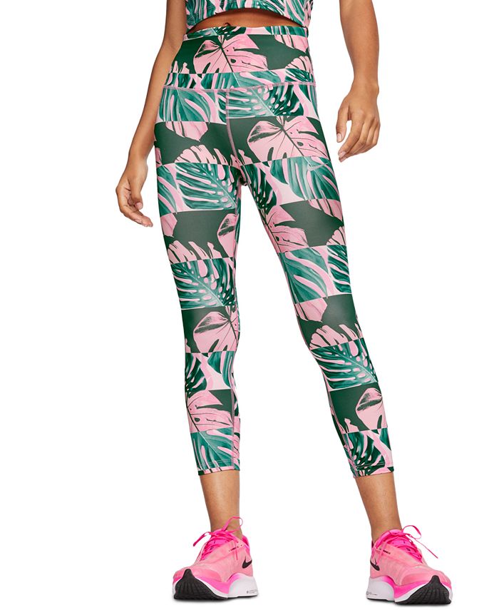 Nike Women's Dri Fit Printed Cropped Full Length Leggings White Size X-Small