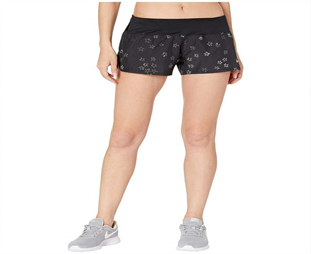 Nike Women's Dri fit Printed Running Shorts Black Size  S