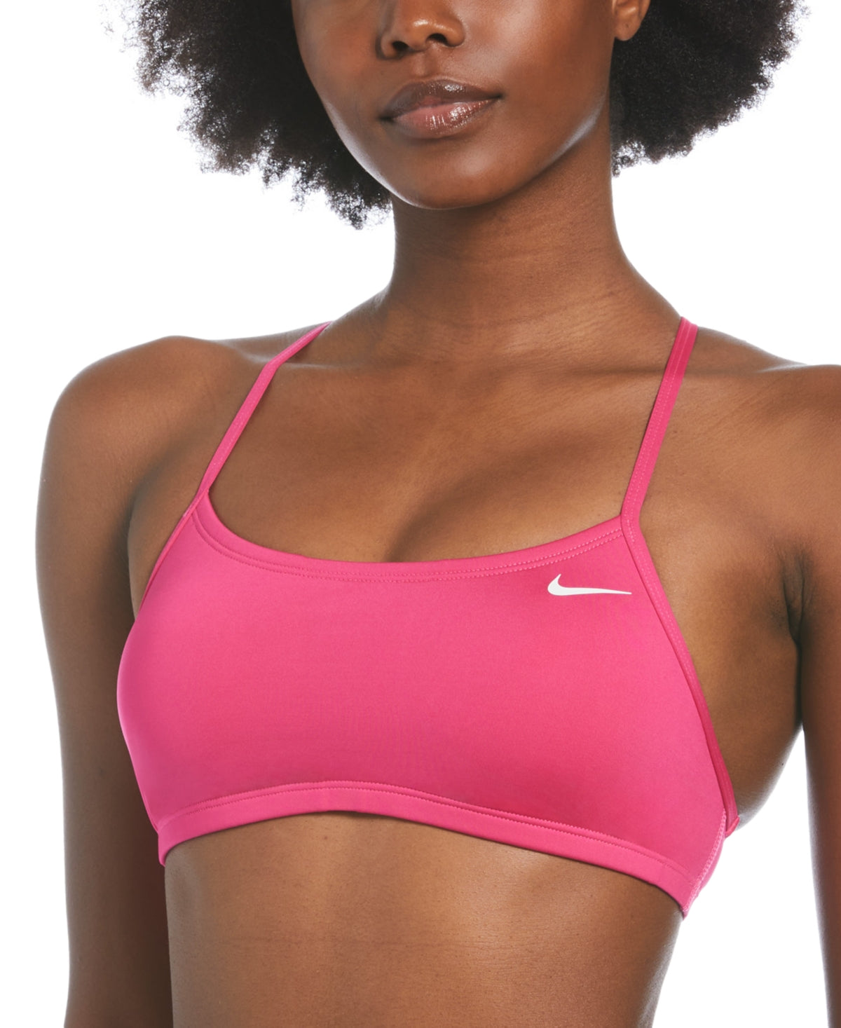 Nike Women's Essential Racerback Bikini Top Swimsuit Pink Size X-Large