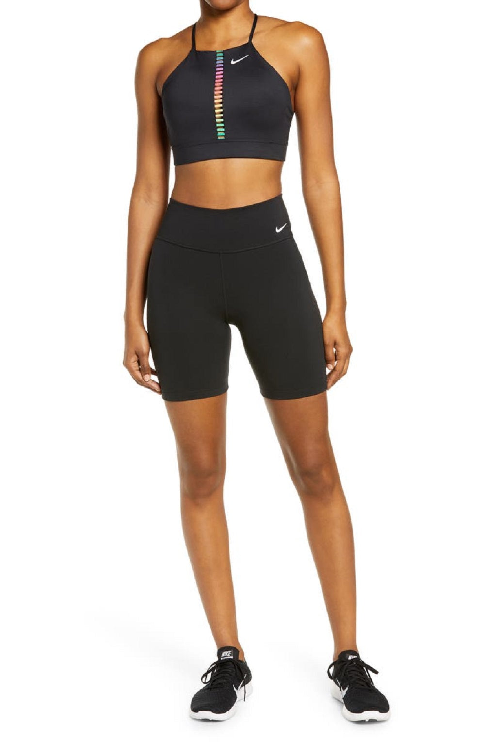 Nike Women's Indy Rainbow Ladder Bra Black Size X-Small