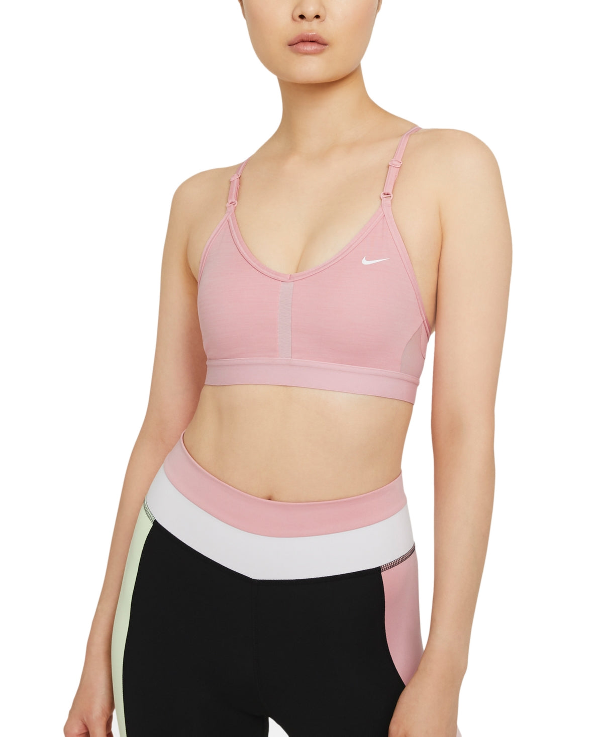 Nike Women's Indy V Neck Low Impact Sports Bra Pink Size X-Small