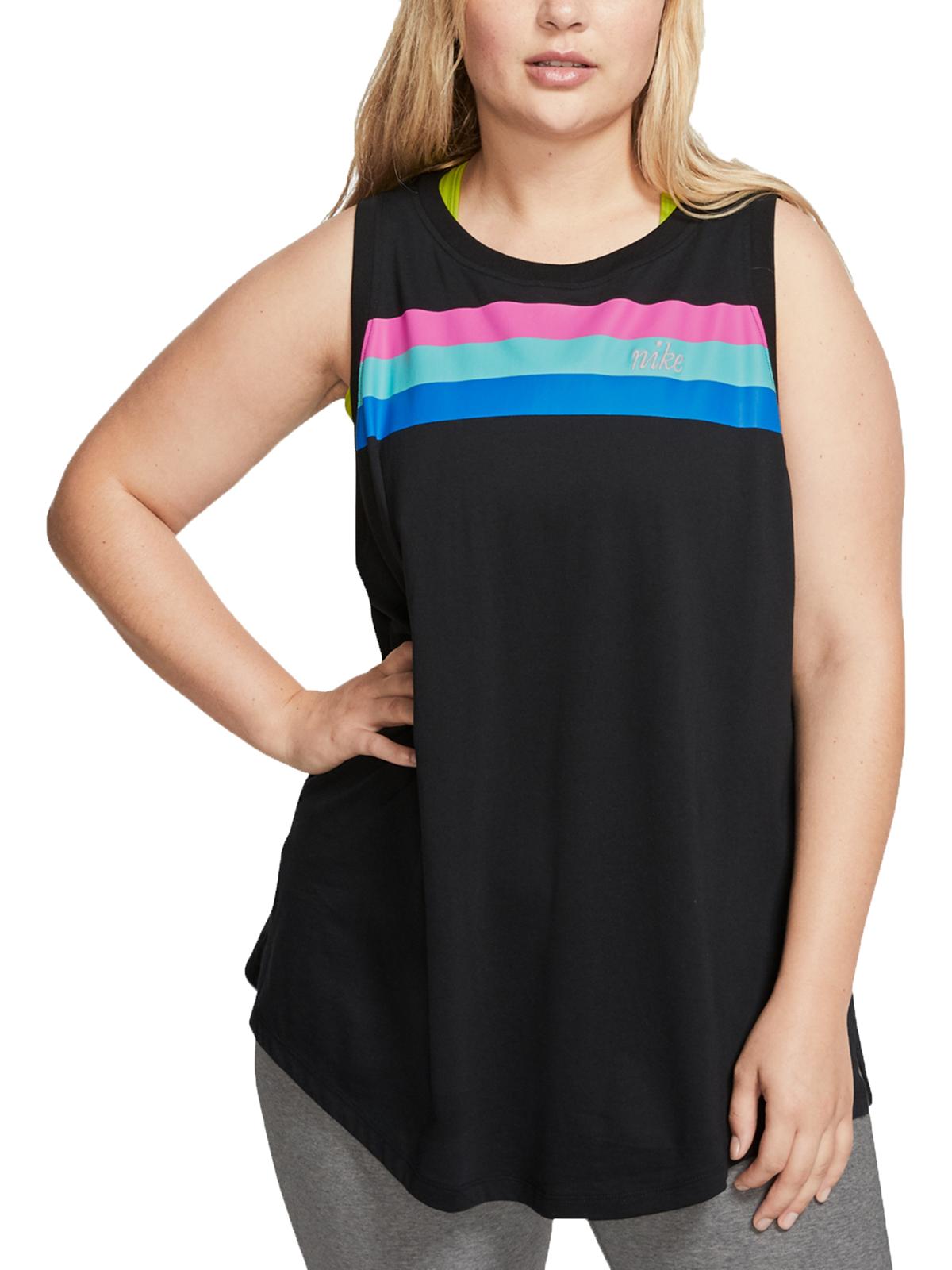 Nike Women's Plus Fittness Workout Tank Top Black Size 3XL