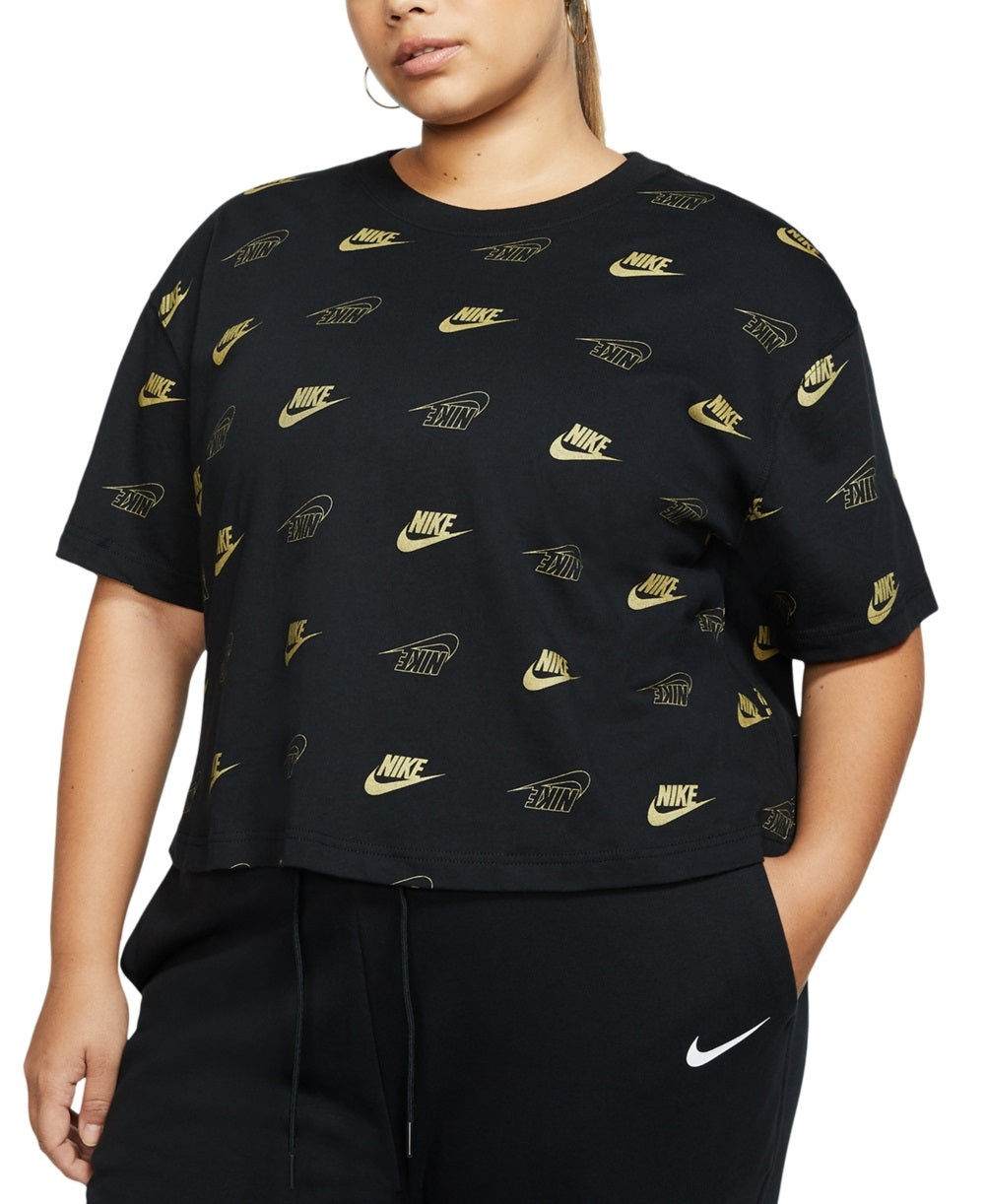 Nike Women's Plus Workout Performance Crop Top Black Size 1X