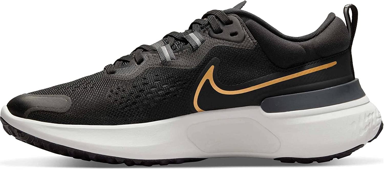 Nike Women's React Miler 2 Running Shoes Black/Gold Size 10 B Medium US