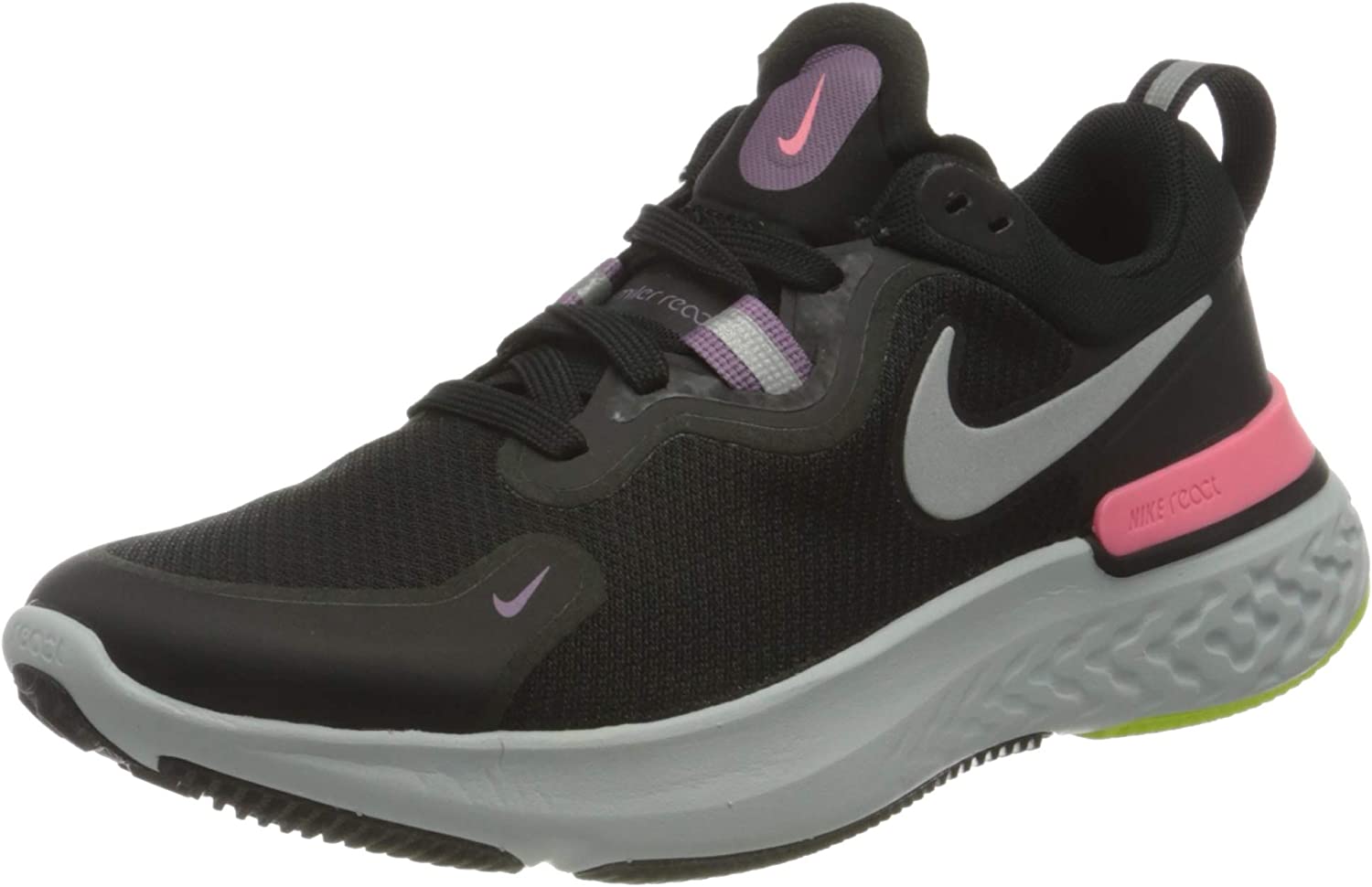 Nike Women's React Miler Trail Shoes Silver/Violet/Sunset Size 6 B Medium US