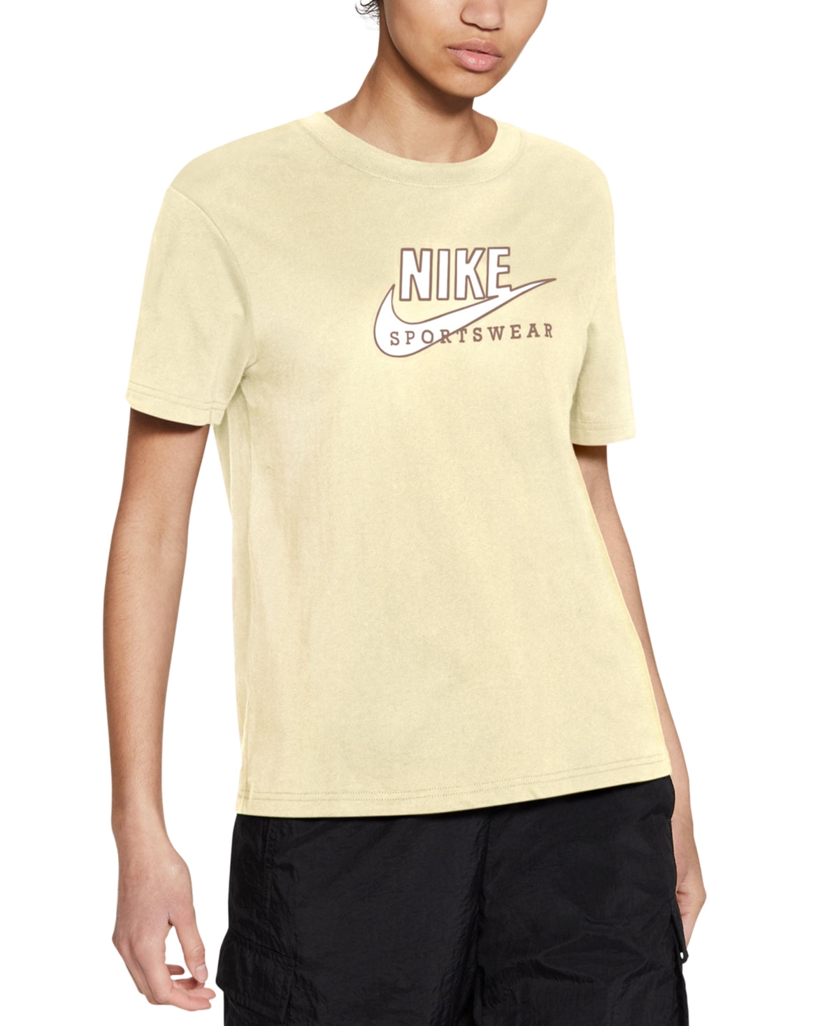 Nike Women's Sportswear Cotton Heritage T-Shirt Yellow Size S
