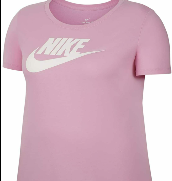 Nike Women's Sportswear Cotton Logo T-Shirt Pink Size 2X