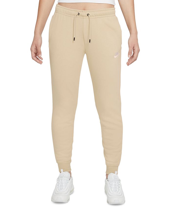 Nike Women's Sportswear Essential Fleece Pants Beige Size X-Large