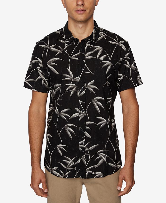 O'Neill Men's Bambusa Short Sleeve Button Up Shirt Black Size Large