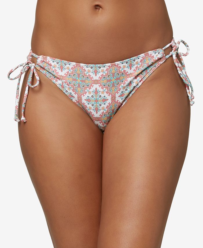 O' Neill Women's Mina Alexa Printed Bikini Bottoms Swimsuit Brown Size X-Large