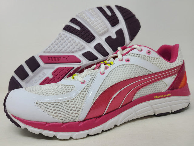 Puma Women's Faas 600 S Running Shoes White/Fuschia/Yellow Size 9.5 B(M) Us