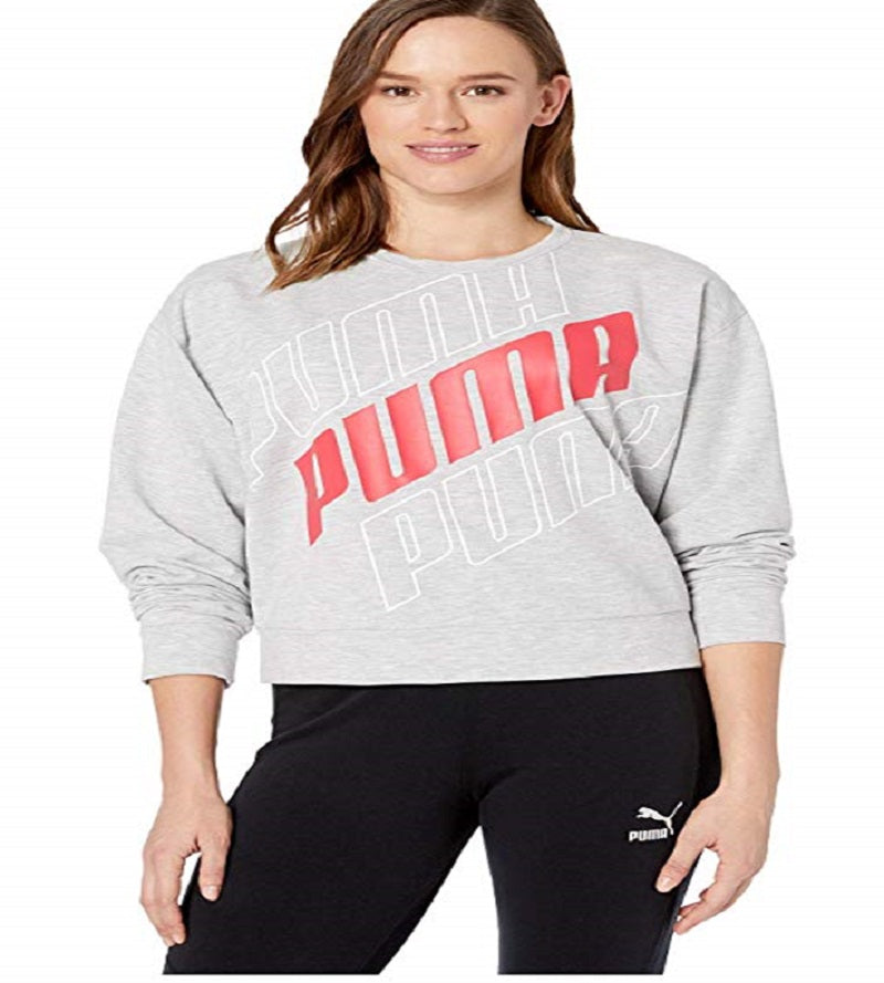 Puma Women's Hoodie Fitness Sweatshirt Gray Size Small