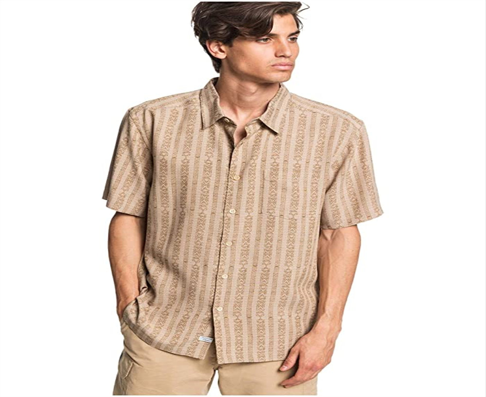 Quiksilver Men's Tiki Row Woven Shirt Brown Size S