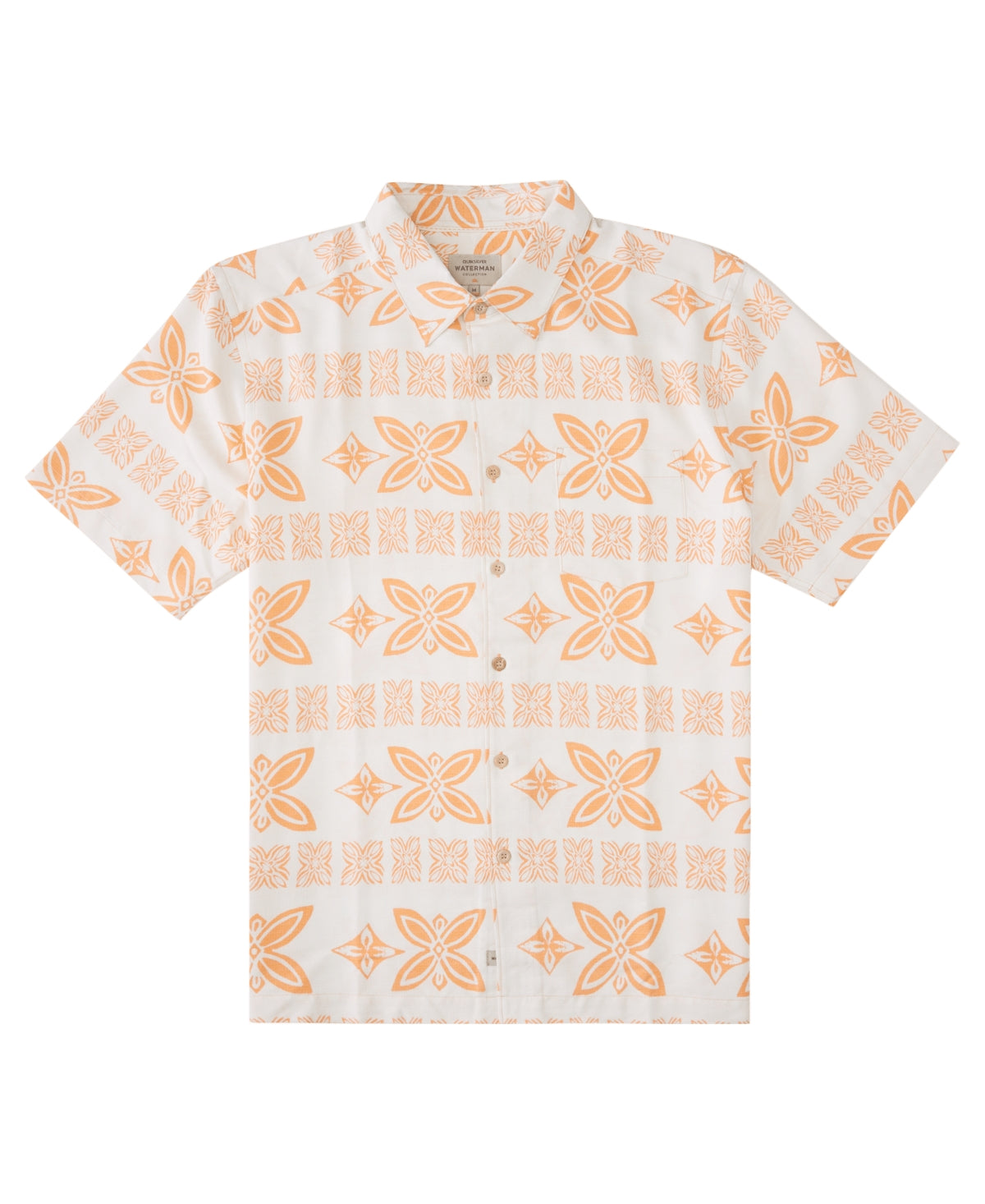 Quiksilver Waterman Men's Haunanuma Bay Woven Shirt Orange Size Small